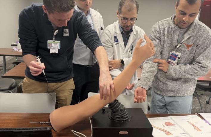 adult neurology residents practicing injections