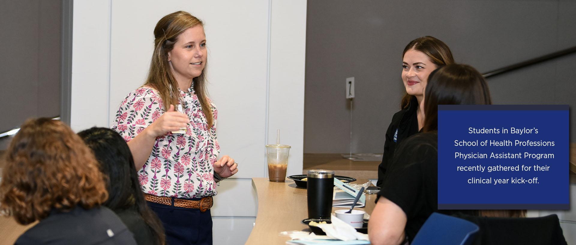Students in Baylor's School of Health Professions Physician Assitant Program recently gathered for their clinical year kick-off.