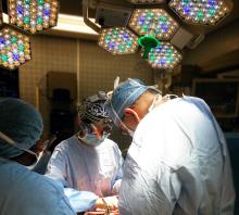 Resident in OR with Dr. Ken Mattox