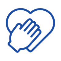 Icon of a hand on a heart