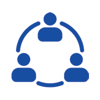 Icon of three people connected in a circle