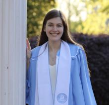 woman smiling outside