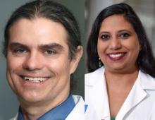 two headshots of a man and woman placed side by side