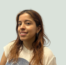 woman smiling outside