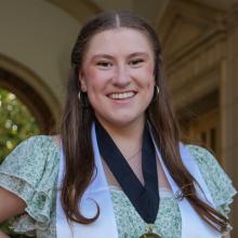 woman smiling outdoors
