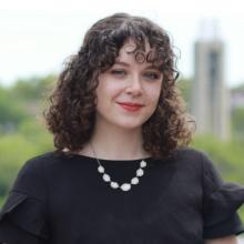 woman smiling outside