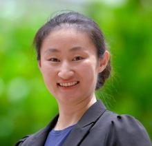 woman smiling outside