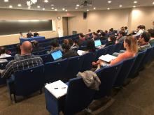 Grad students, postdocs and faculty listen in as junior faculty members share their experiences transitioning from postdoc to independent investigator.