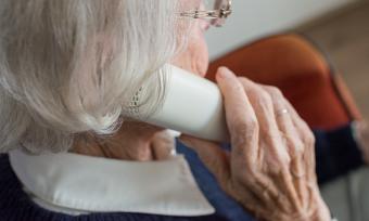 Elderly woman on phone