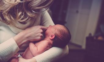 Mom holding baby