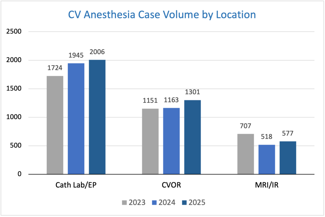 CV Anesthesia Case Volume by Location
