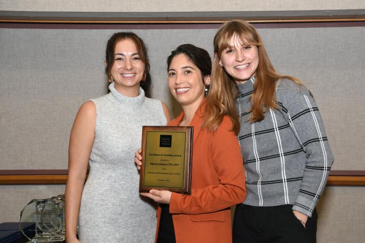 Shown left to right: Denise Hull, Shawna Ziemer, and Kendall Brice at the 2023 BCM School of Health Professions 