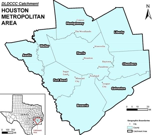 a map of the houston metropolitan area