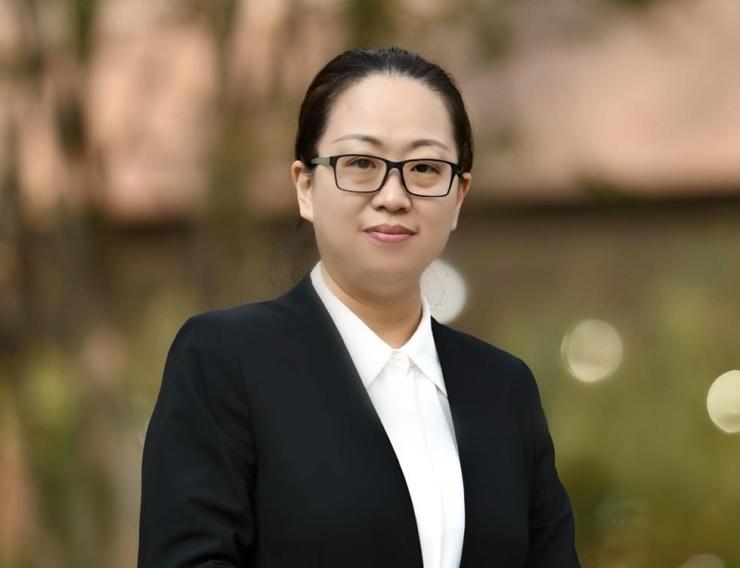 woman smiling outside