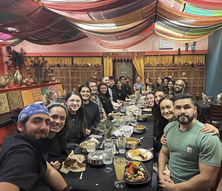 CHRISTUS residents group photo at restaurant