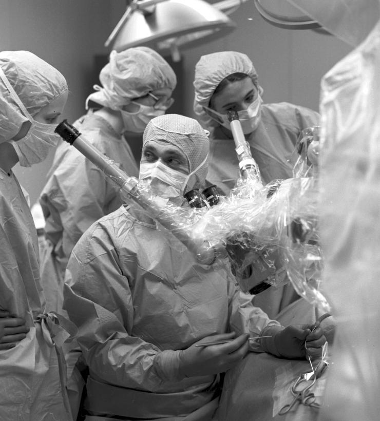 Bobby R. Alford, M.D., in surgery.