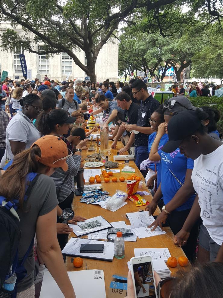 BCM students sharing their love for science at the March for Science.