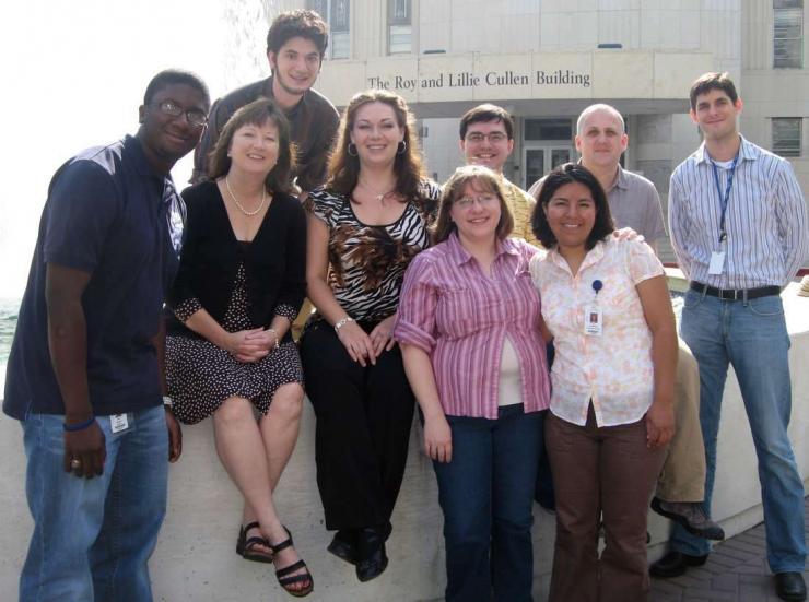 Left to right: Alex Brewer, Jr. (Pharmacology), Lynn Zechiedrich, Ph.D., Erol Bakkalbasi (rotation student, Molecular Virology and Microbiology), Michelle C. Swick (Cell and Molecular Biology), Kim Carlson (Verna and Marrs McLean Department of Biochemistr