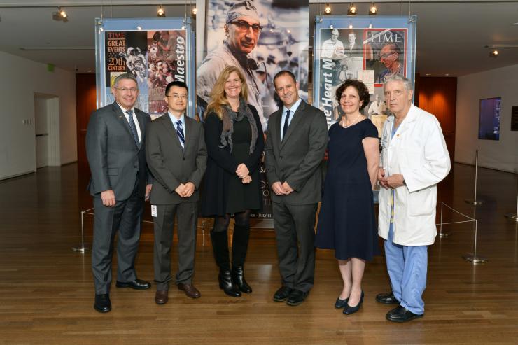 Left to right: Dr. Paul Klotman, Dr. Xi Lin, Dr. Kjersti Aagaard, Dr. Ben Deneen, Dr. Farrah Kheradmand and Dr. George Noon (Not pictured: Dr. Oliver Lichtarge)