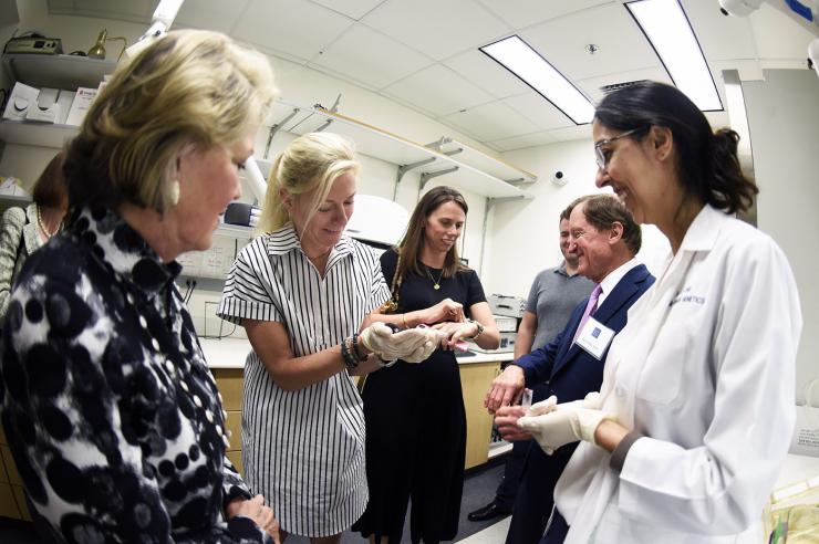 Dr. Keren Machol presenting the model for Ehlers Danlos syndrome type I to members of the Ott family