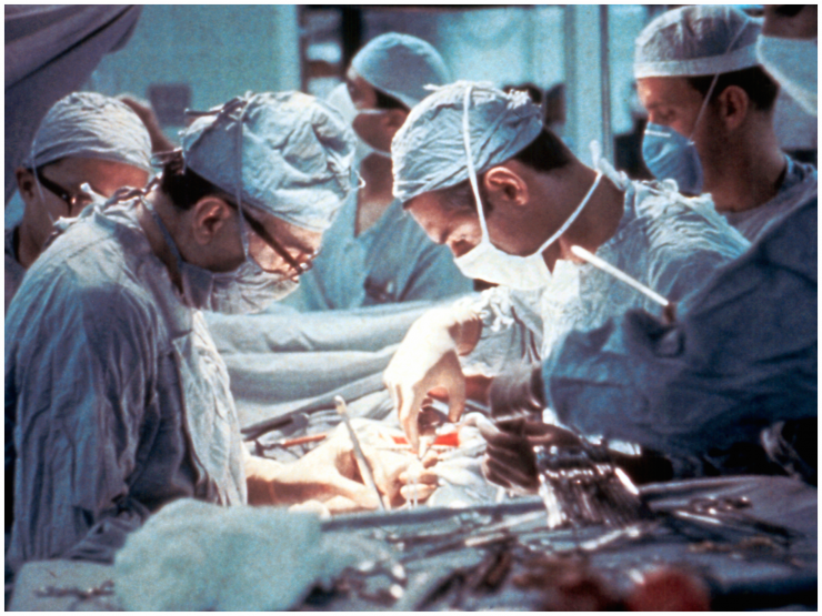 Dr. Michael E. DeBakey in surgery.