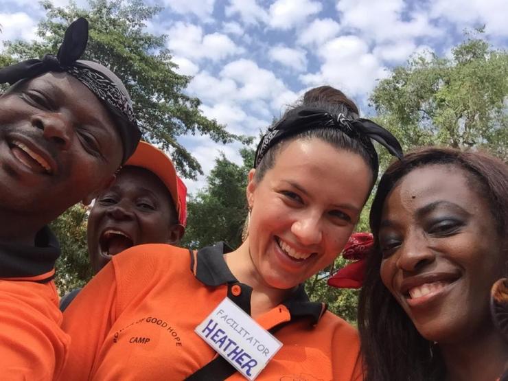 Dr. Heather Haq with her co-facilitators at Camp in Kampala in Uganda