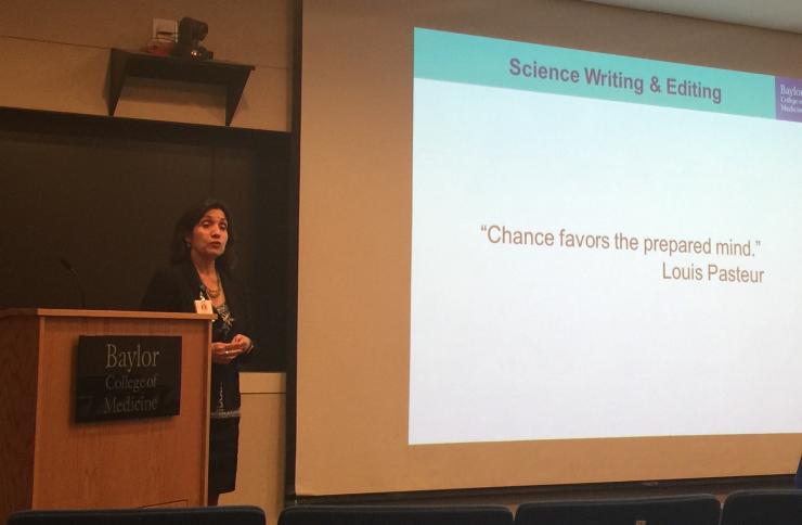 Speakers each provided an overview of their trajectory, discussed current projects and shared advice to students and postdocs interested in launching a career in writing or editing. The session was moderated by BCM graduate student Anindita Ravindran