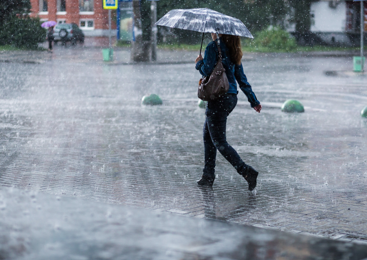Walking in rain