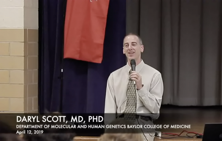 Dr. Daryl Scott gives a talk for Evenings with Genetics event in Longview, Texas