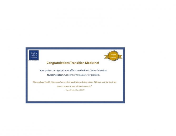 transition team award