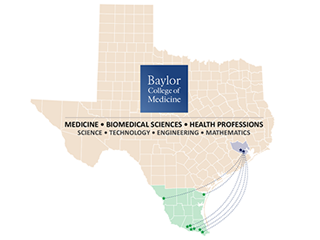 Map showing Texas Magnet School Affiliates Network