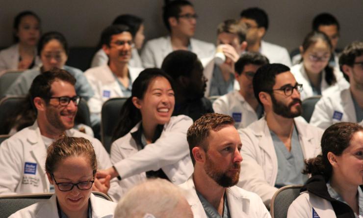 Residents in the Michael E. DeBakey Department of Surgery attending a Grand Rounds