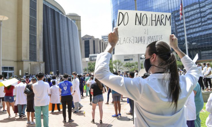 Baylor learners stand in support of Black Lives Matter.