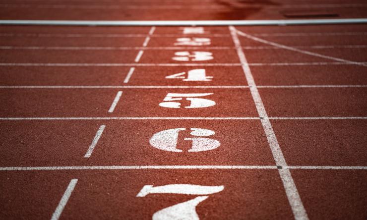 Close up of running track