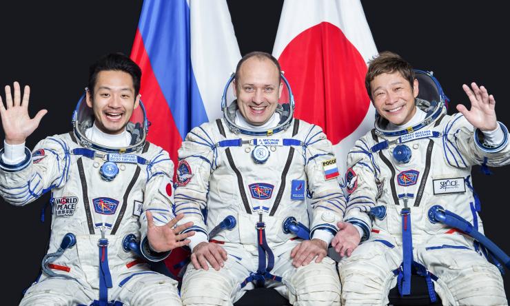 Yusaku Maezawa and crew traveling to the ISS