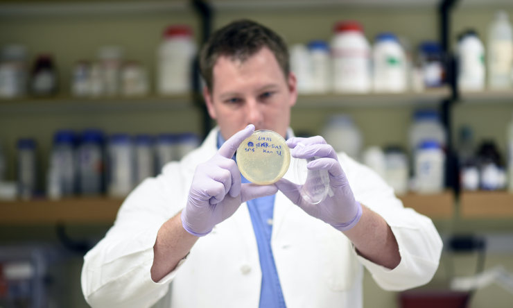 BCM OBGYN researcher in the lab 