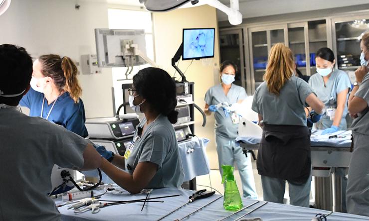 OBGYN residents during a simulation lab