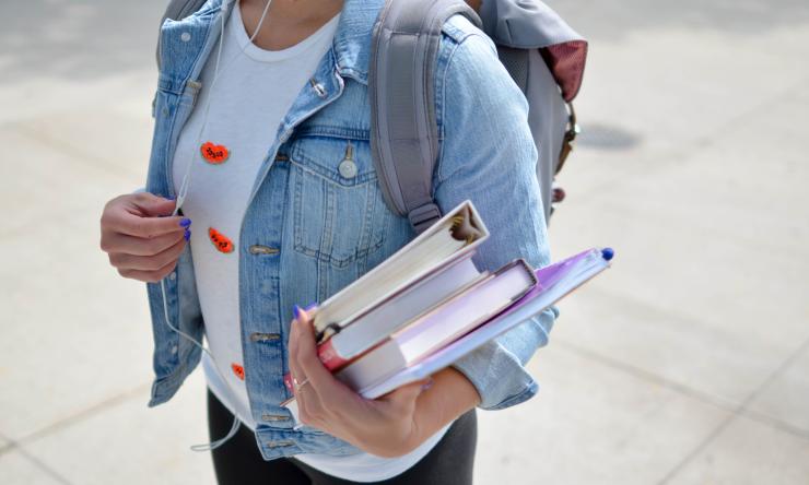 teen girl with books