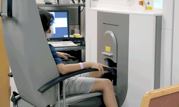 photo of child using a medical device