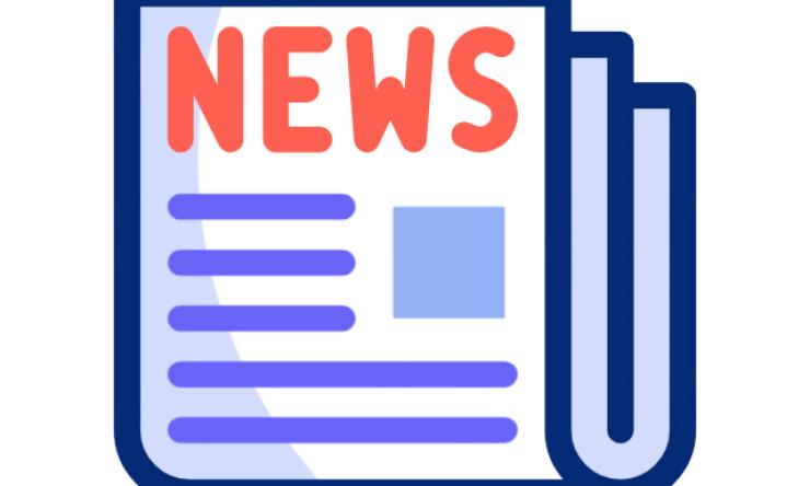 a drawing of a newspaper with the word news on it