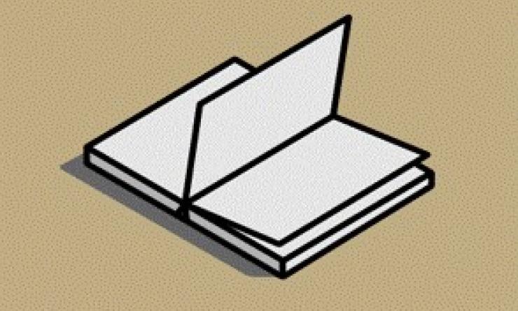 cartoonish image of an open book