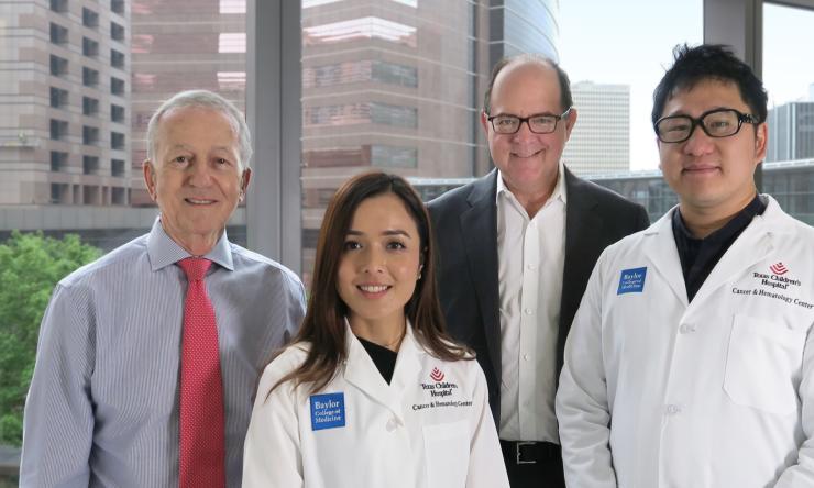Publication authors (L-R), Histiocytosis Program Director Dr. Ken McClain, postdoctoral associate Akanksha Batajoo, Pediatrics Vice Chair of Research Dr. Carl Allen, and PhD Candidate Howard Lin.
