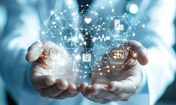 hands holding a graphic of resources