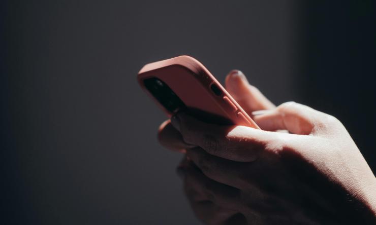 Person holding smartphone