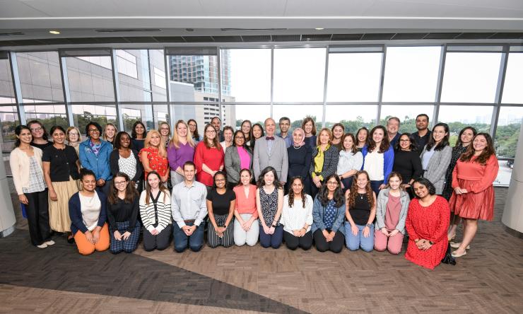 large group of people smiling