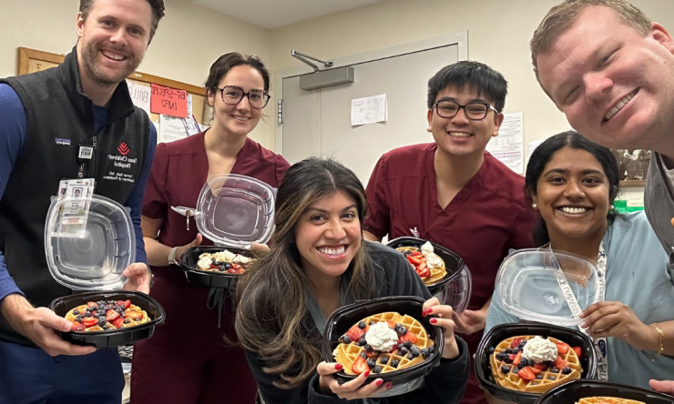 pediatric residents with breakfast