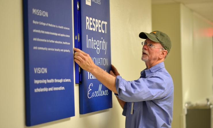 Mission Vision Values hanging