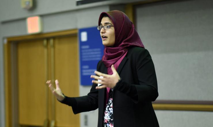 HPA student Fatemeh Mirghassemi gives an oral presentation at the 2016 HPA Symposium