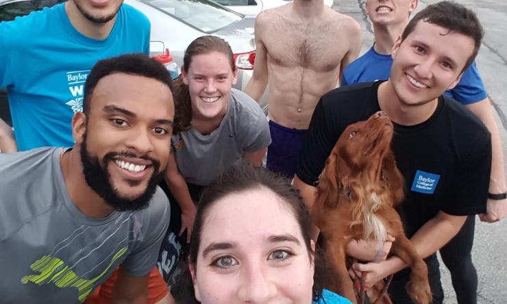 Running Club selfie! Even the dog is smiling! Join us for running fun.