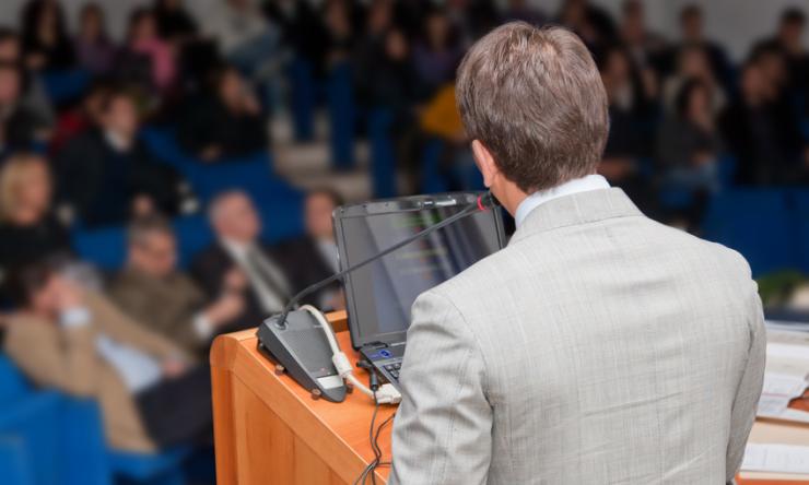 Seminar speaker and audience photo